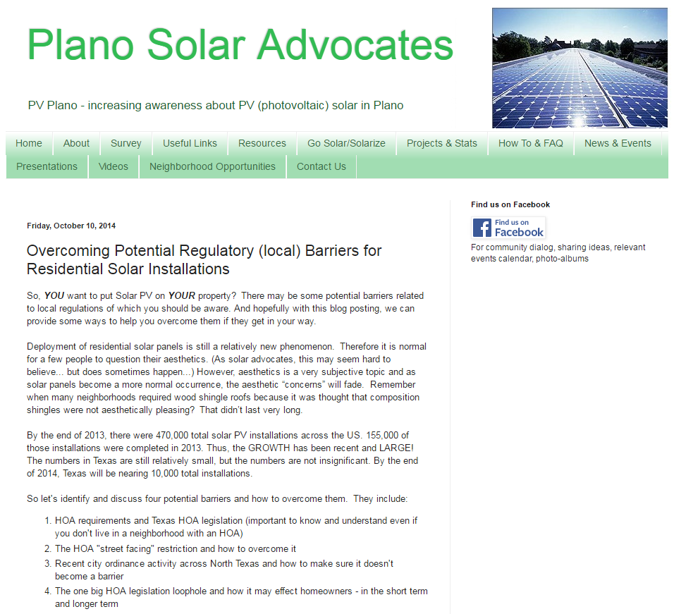 Plano Solar Advocates