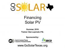 Financing Solar PV