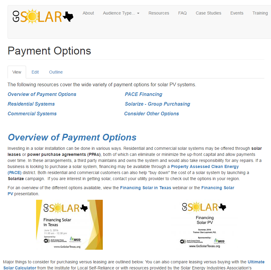 GoSolar Payment Options